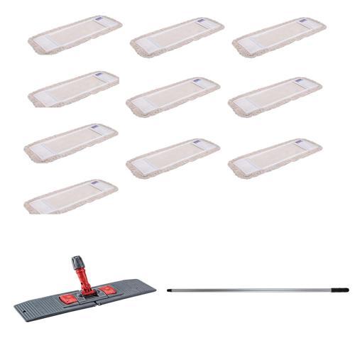 Tablet Palet Nemli Yedek Mop Takımı Seti - 10 Ad 60 Cm. Nemli Mop + Katlanır Aparat + Metal Sap