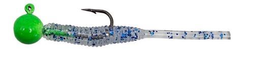 Hook Worm Jighead+Lrf Silikonu 2gr+4.5cm 5 Adet Head Green+Blue Glitter