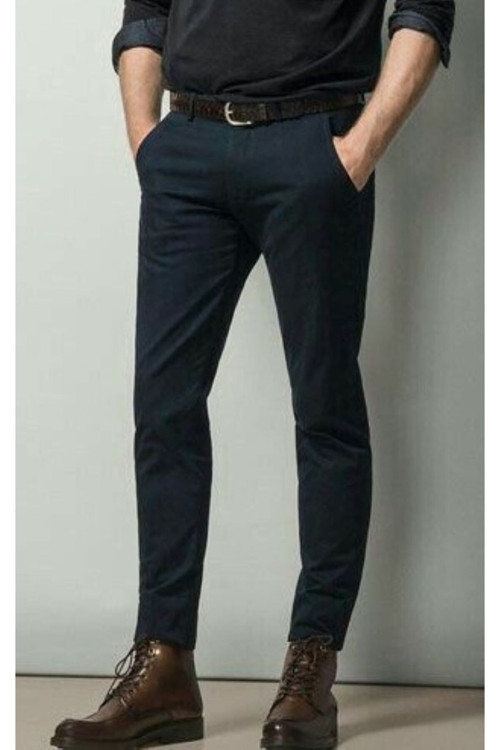 Man Erkek Slim Fit İtalyan Kesim Keten Pantolon
