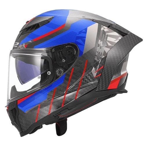 Dragon Trax Karbon Kapalı Kask Mavi