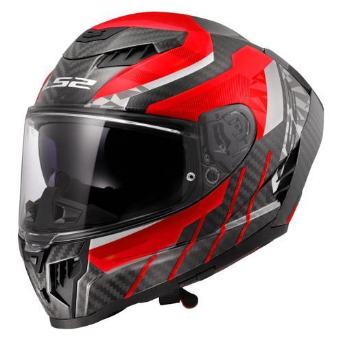 Dragon Trax Karbon Kapalı Kask Kırmızı