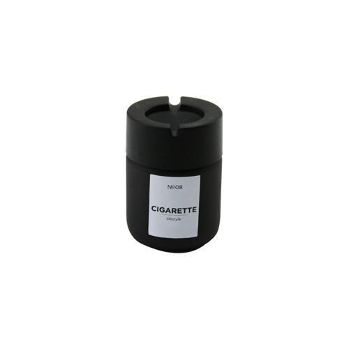QLUX C-00549  212CC   SİYAH CAM  KÜLLÜK  SİYAH PLASTİK KAPAK    NO-08 CIGARETTE - KÜL TABLASI (2818)