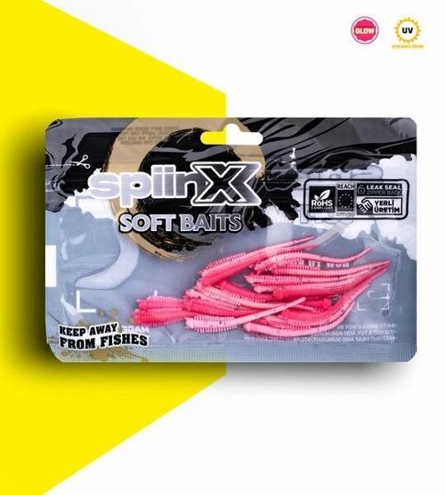 Sandworm Lrf Silikon 6Cm 18P UV Renk: Sugar Pink