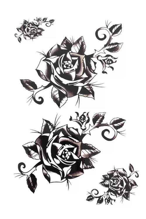 Gül Figürlü Geçici Dövme Tattoo
