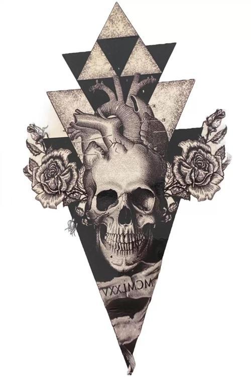 Kuru Kafa Figürlü Geçici Dövme Tattoo