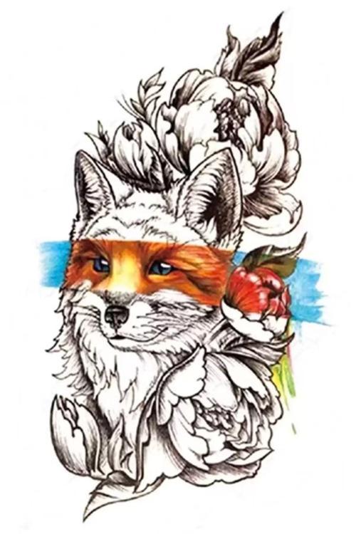 Tilki Figürlü Geçici Dövme Tattoo
