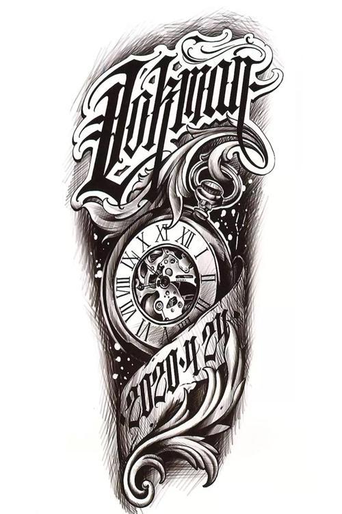 Saat Figürlü Geçici Dövme Tattoo