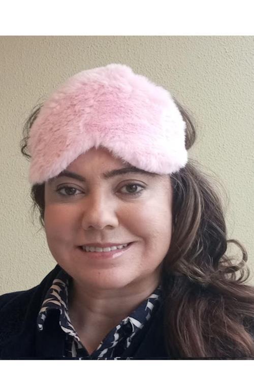 Pembe Renk Kalp Figürlü Peluş Uyku Bandı