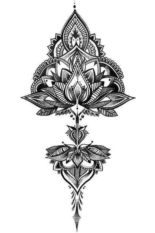 Lotus Figürlü Geçici Dövme Tattoo