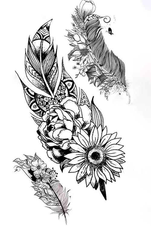 Tüy Figürlü Geçici Dövme Tattoo