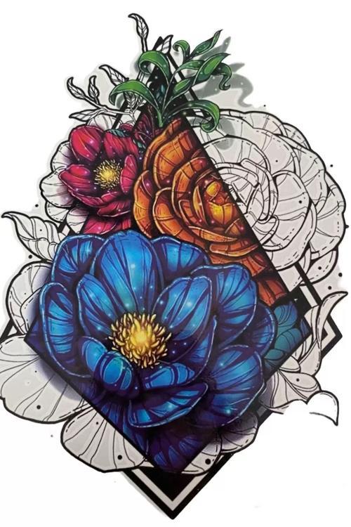 Gül Figürlü Geçici Dövme Tattoo