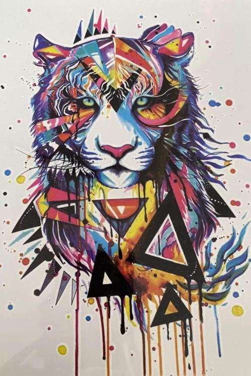 Kaplan Figürlü Geçici Dövme Tattoo