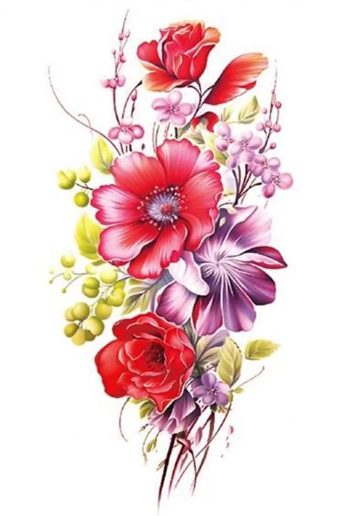 Çiçek Figürlü Geçici Dövme Tattoo