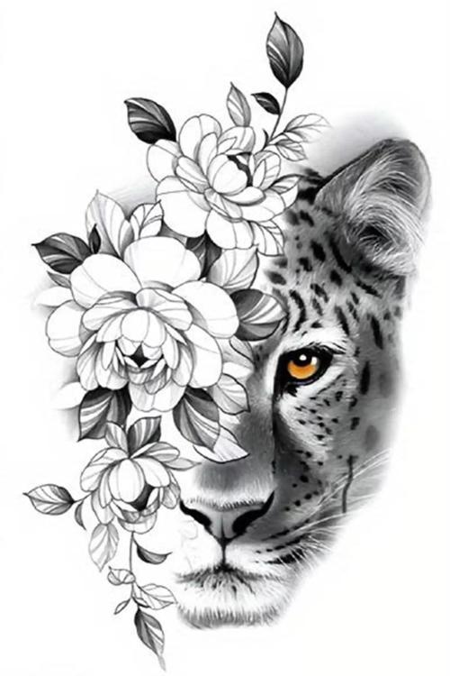 Kaplan Figürlü Geçici Dövme Tattoo