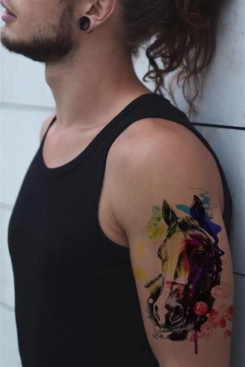 At Kafası Geçici Dövme Tattoo