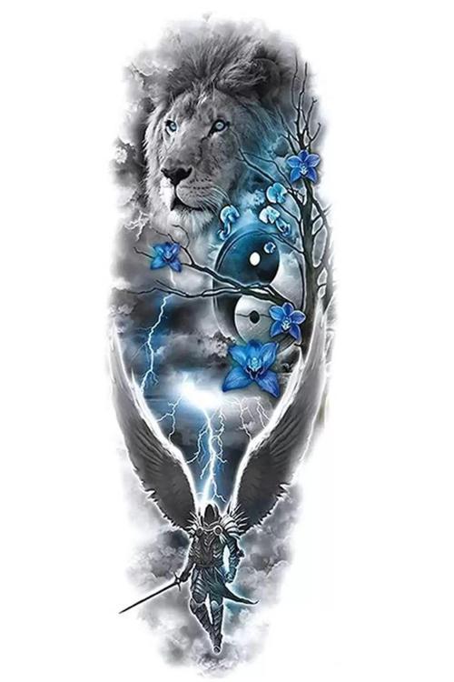 Geçici Aslan Figürlü Dövme Tattoo