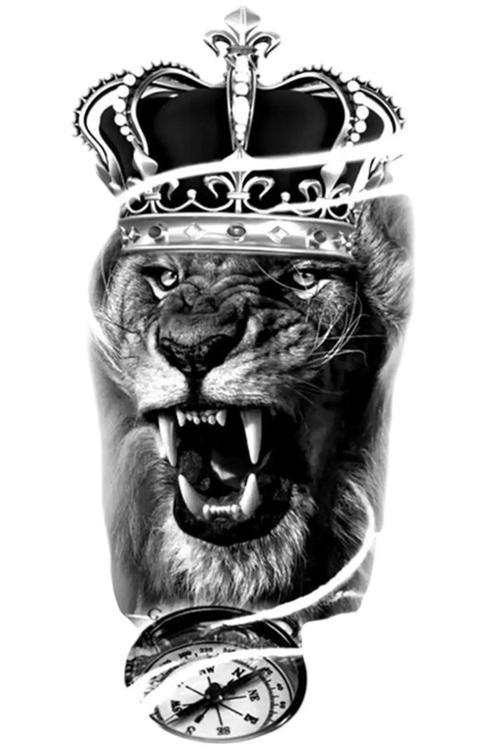 Aslan Figürlü Geçici Dövme Tattoo