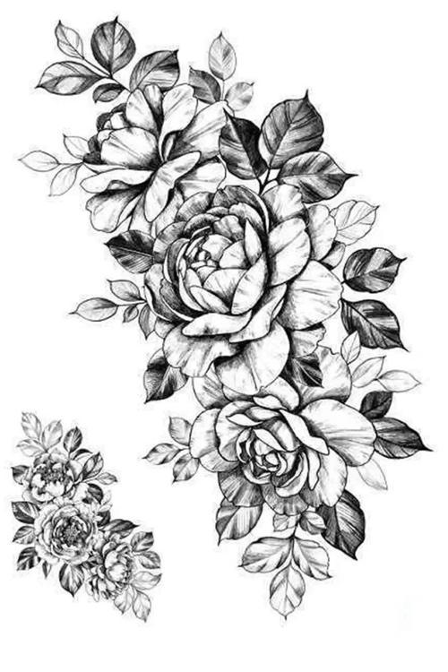 Gül Figürlü Geçici Dövme Tattoo