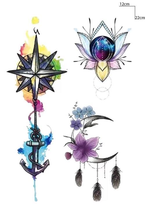 Karışık Figürlü Geçici Dövme Tattoo
