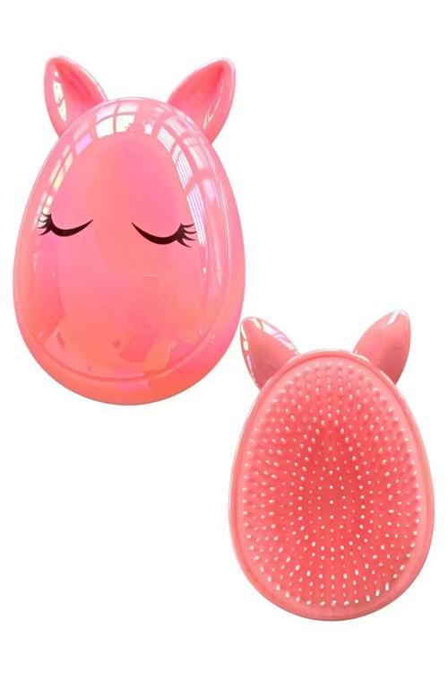 Pembe Renk Unicorn Figürlü Taşınabilir Saç Tarama Fırçası/ Tarak