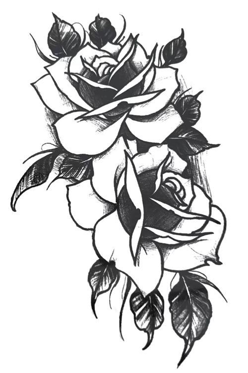 Gül Figürlü Geçici Mini Dövme Tattoo