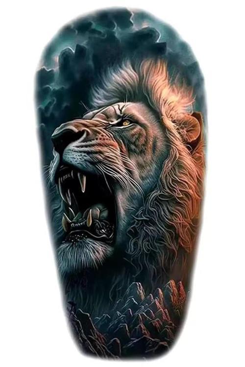 Aslan Figürlü Geçici Dövme Tattoo