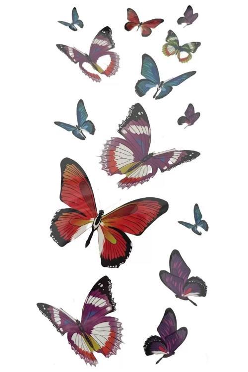 Kelebek Figürlü Geçici Dövme Tattoo