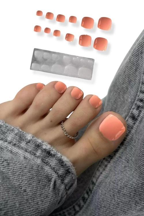 12'li Pembe Renk Ayak Takma Tırnak Set