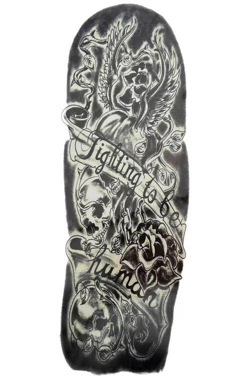 Geçici Kuru Kafa Ve Çiçek Figürlü Dövme Tattoo