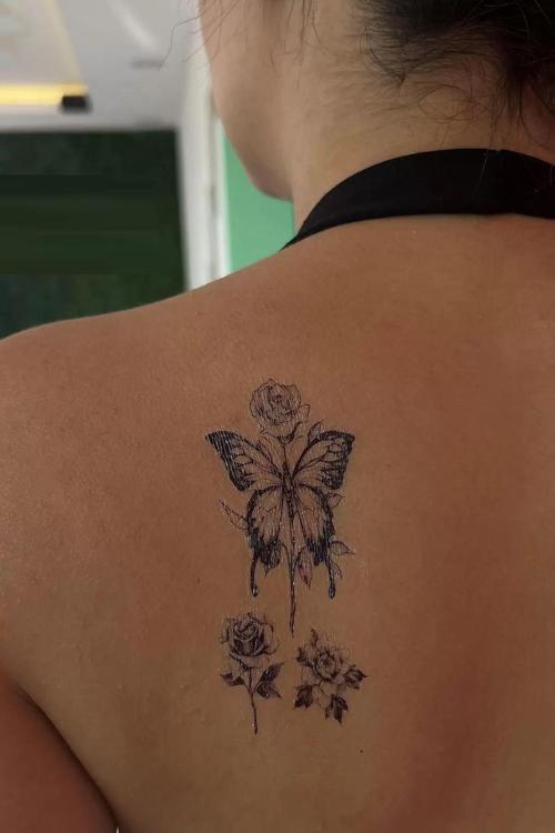 Çiçek Ve Kelebek Figürlü Geçici Dövme Tatto