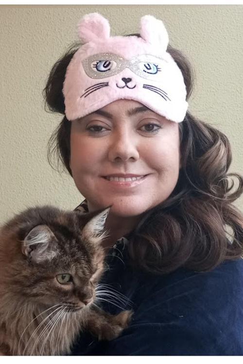 Pembe Renk Kedi Figürlü Peluş Uyku Bandı