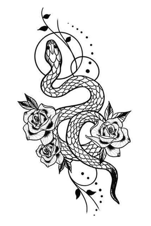 Yılan Figürlü Geçici Dövme Tattoo
