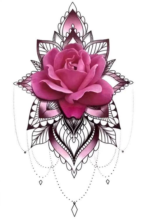 Çiçek Figürlü Geçici Dövme Tattoo