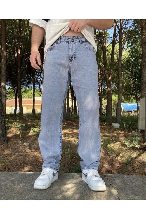 Erkek Gri Baggy Pantolon