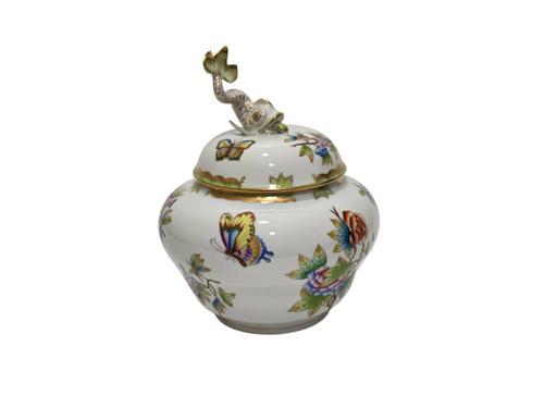 6094 Kraliçe Victoria El Boyama Balık Kapaklı Porselen Kavanoz