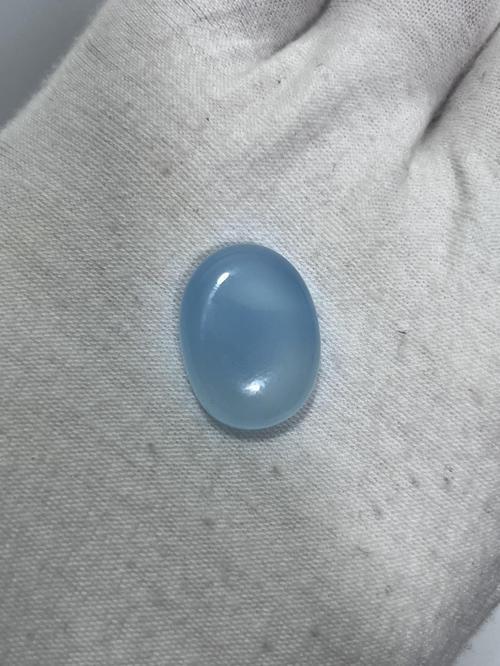 Kabaşon Kesim Doğal Aqua Kalsedon Taşı 16 Karat