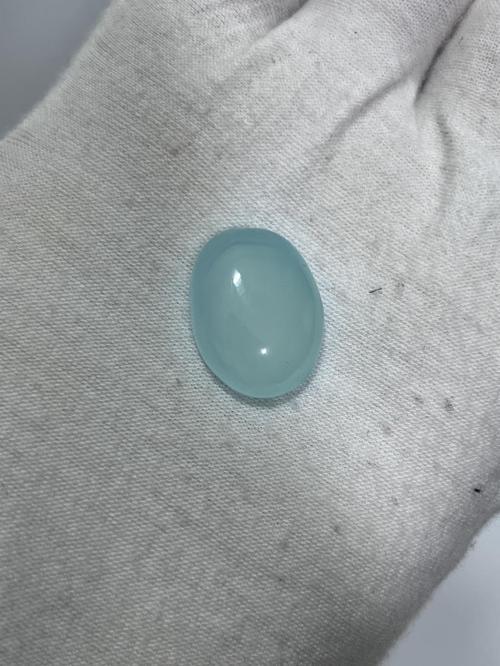 Kabaşon Kesim Doğal Aqua Kalsedon Taşı 20 Karat