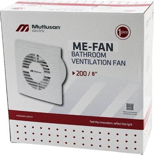MUTLUSAN-001 211 000 200 00 00 ME-FAN 2008 İNÇ BANYO TUVALET HAVALANDIRMA ASPİRATÖRÜ 40W1000RPM200M3/H (5060)