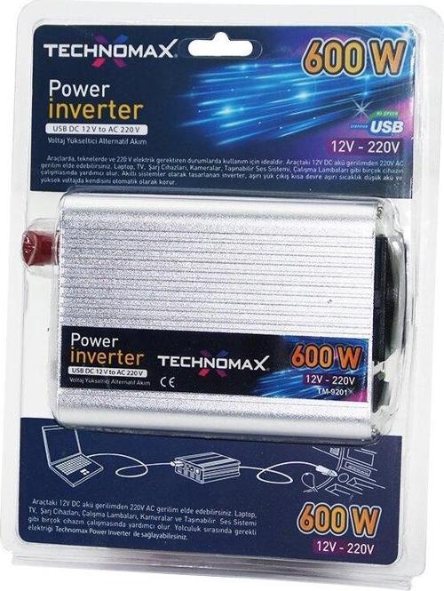 POWER İNVERTER GÜÇ ÇEVİRİCİ 600W 12V-220V DC-DOĞRU AKIMI--AC-ALTERNATİF AKIMA ÇEVİRİR TM-9201  GO5060Gok101288