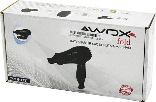 AWOX FOLD SİYAH SEYAHAT TİPİ KATLANABİLİR SAÇ KURUTMA - FÖN MAKİNESİ + DAR ŞEKİLLENDİRİCİ BAŞLIK 750W (5060)