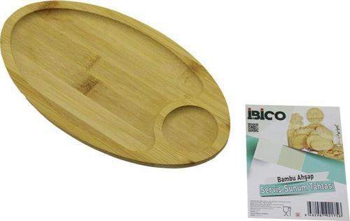 OVAL 2 BÖLMELİ=1+1 AHŞAP BAMBU SERVİS SUNUM TEPSİ - TAHTASI MİNİ TEPSİ 25 X 14 X 1.4CM (5060)