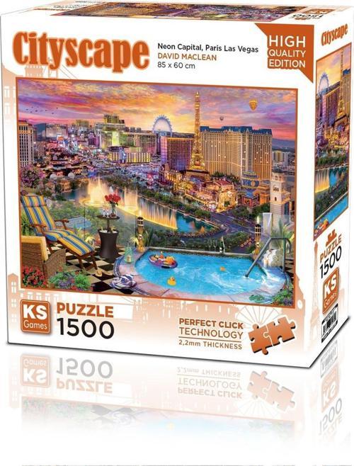 Neon Capital Paris Las Vegas 1500 Parça Puzzle