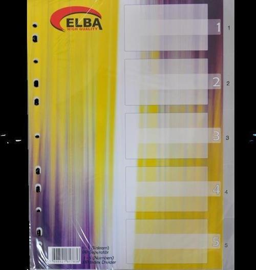 Seperatör 1-5 Rakamlı Plastik A4 (50 Li Paket)