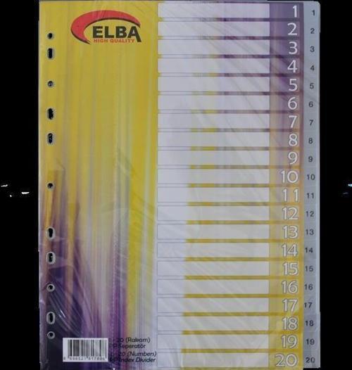 Seperatör 1-20 Rakamlı Plastik A4 (15 Li Paket)