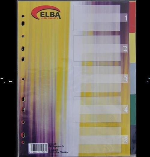 Seperatör 5 Renkli Plastik A4 (50 Li Paket)