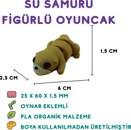 Su Samuru Figür - 3D Doğa Temalı Mini Hayvan