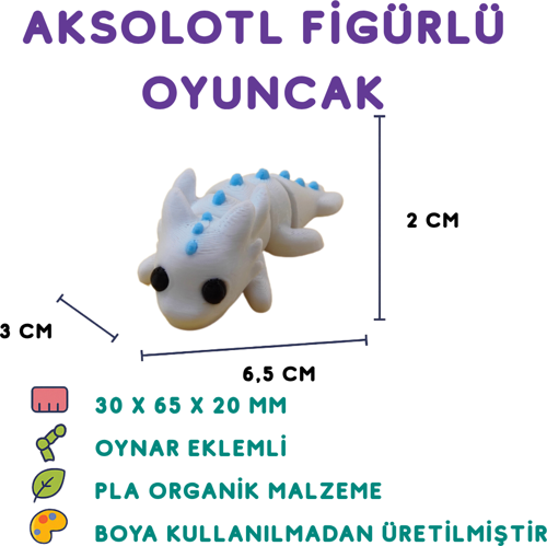 Aksolotl Figür - 3D Nadir Su Canlısı Oyuncak