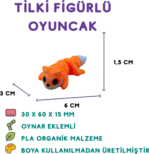 Tilki Figür - 3D Kurnaz Hayvan Oyuncağı