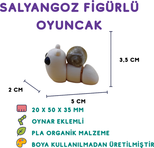 Salyangoz Figür - 3D Mini Doğa Oyuncağı