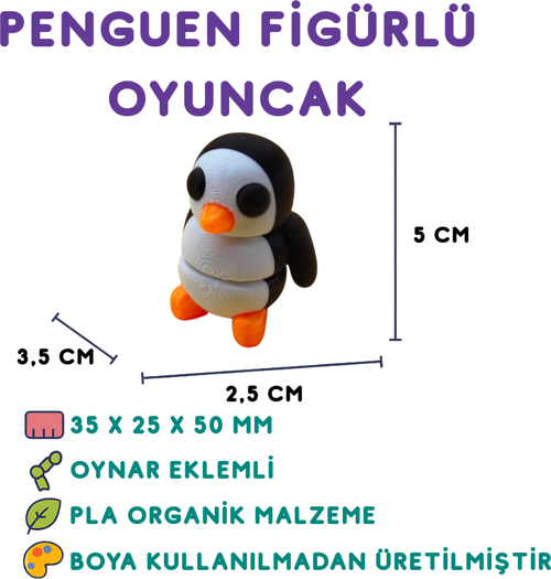 Penguen Figür - 3D Kutup Hayvanı Oyuncak